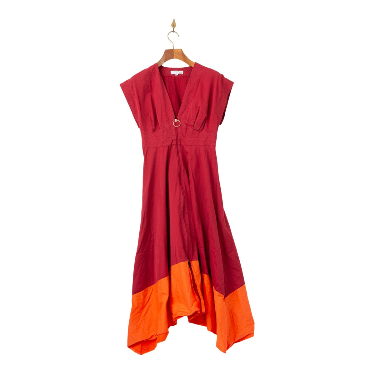 Roksanda Collective Two-Tone Midi Dress in Red and Orange Size 8