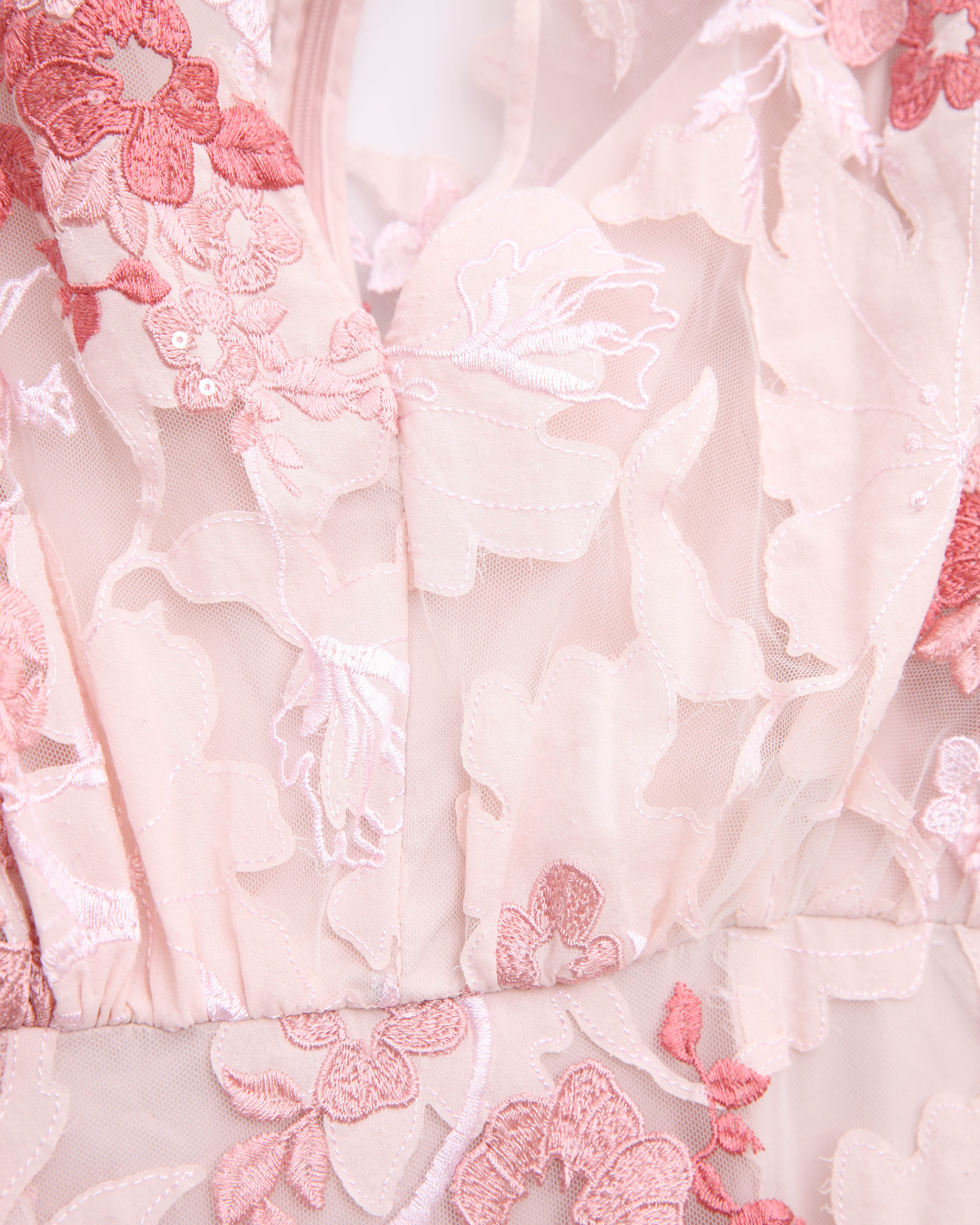 Badgley Mischka Lace Applique Pink Floral Shirt Dress-Size 6