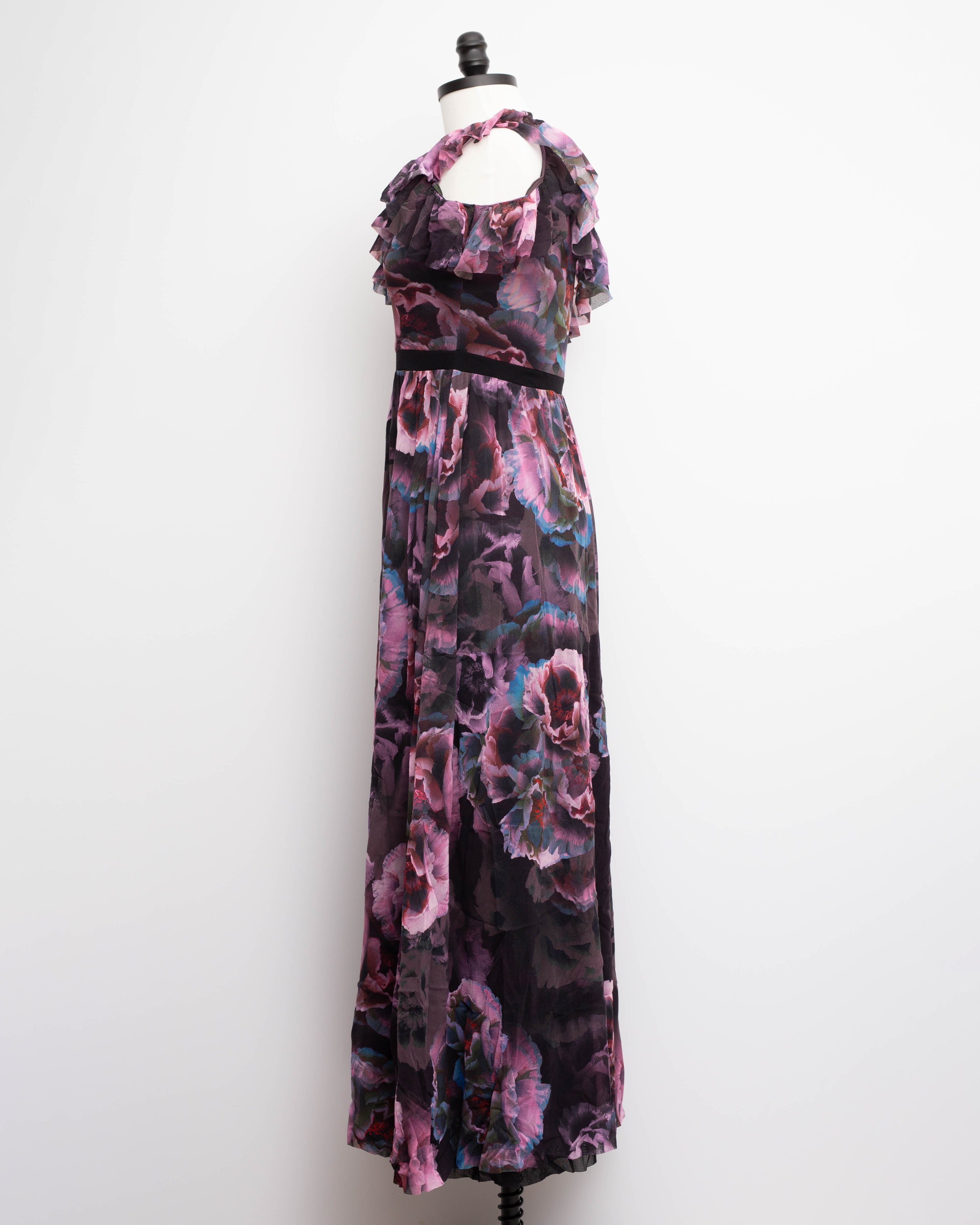 Fuzzi Tulle One Shoulder Purple Flora Gown | Wedding Guest & Evening Dress