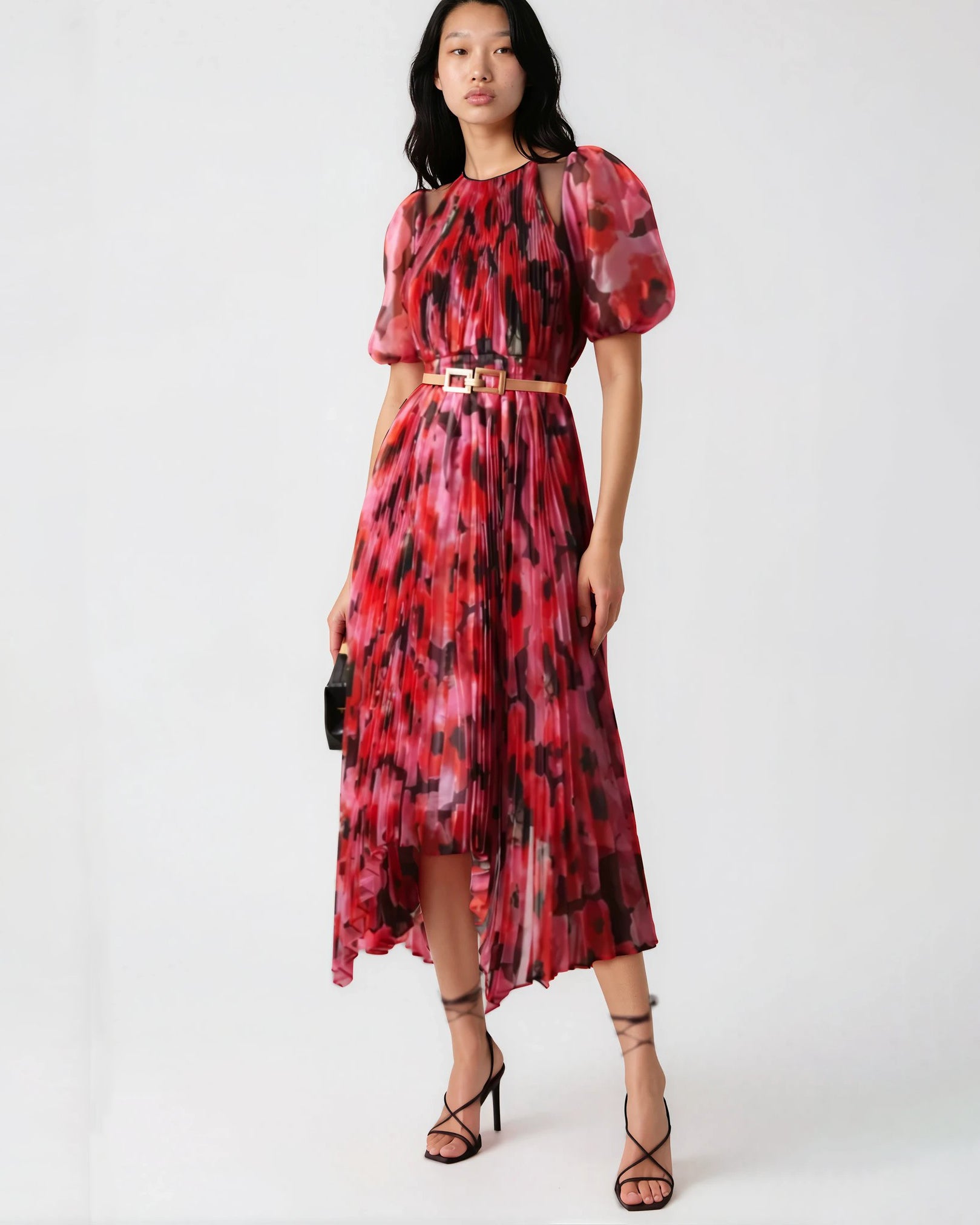 Bibhu Mohapatra Collective Pleated Floral Dress Size 6