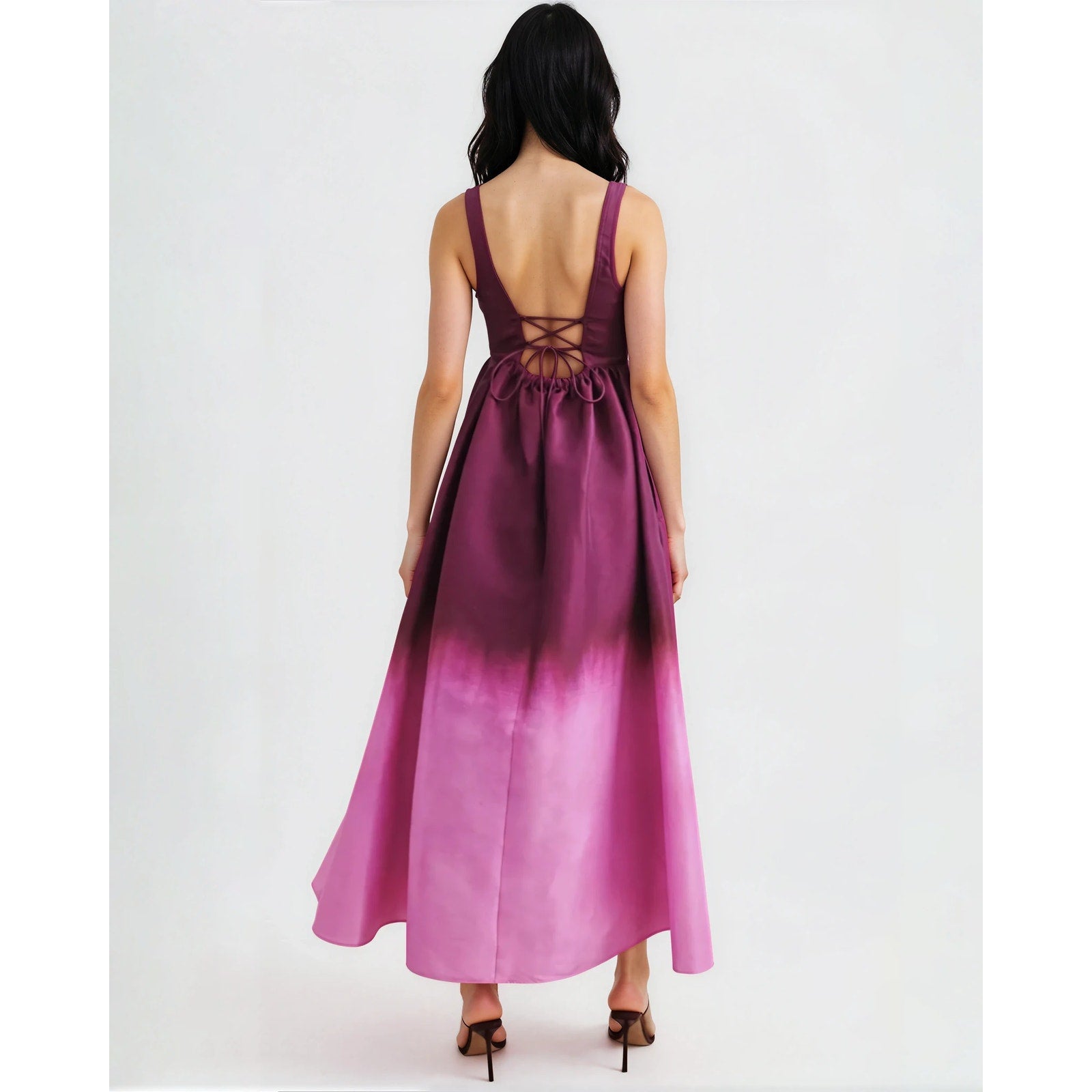 Acler Redin Maxi Dress Purple Ombre Sweetheart Gown Size 8 - Pre - owned - Wind & Song