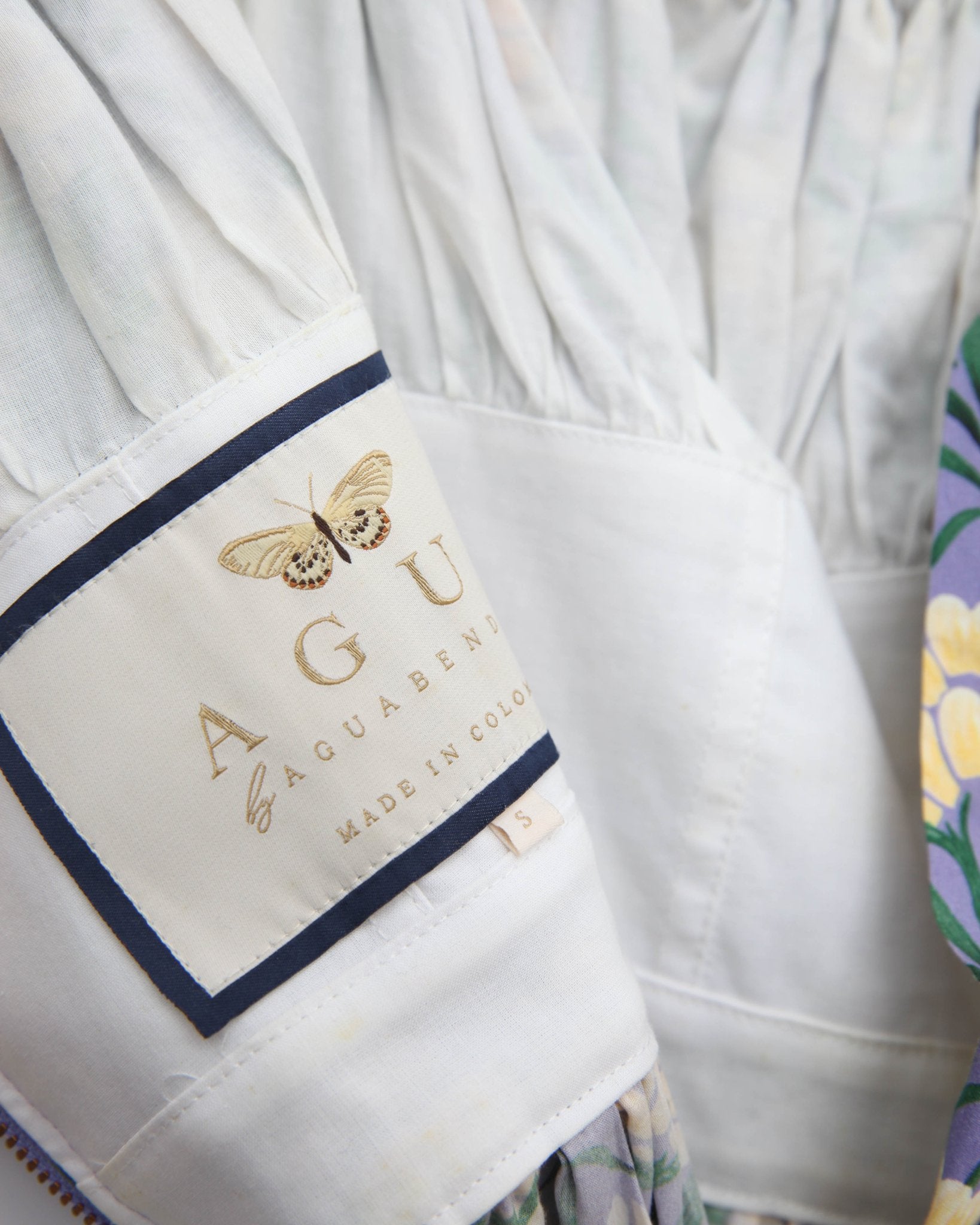 AGUA BY AGUA BENDITA Banana Off - the - Shoulder Tiered Midi Dress Size S - Wind & Song