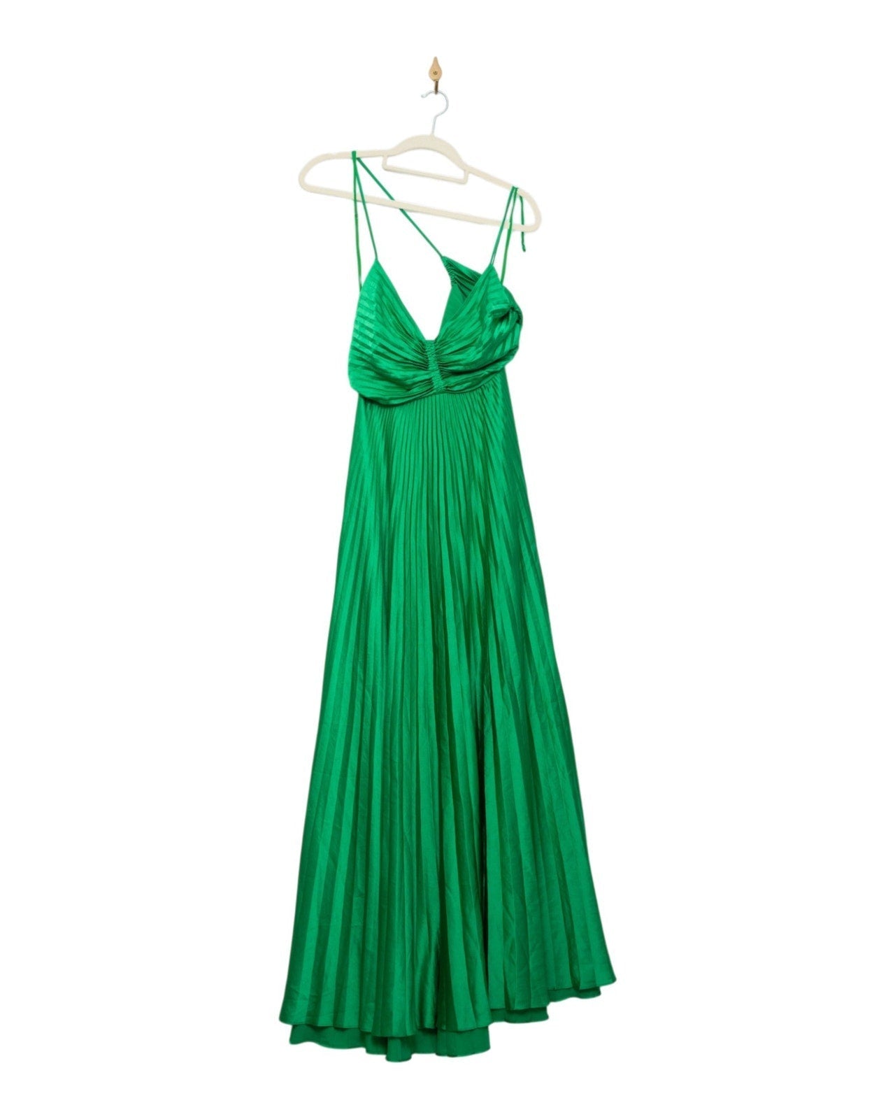A.L.C. Aries Green Satin Maxi Dress Size 10 – Sweetheart A - Line - Wind & Song