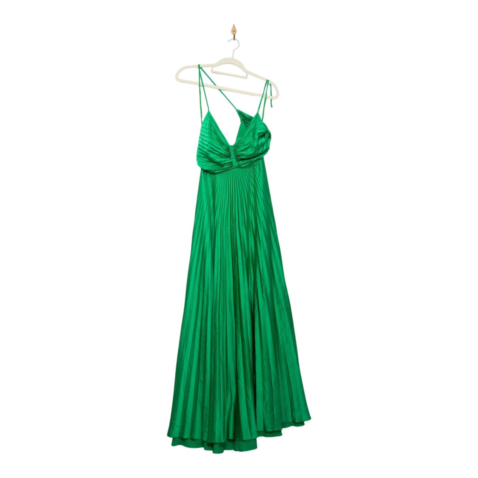 A.L.C. Aries Green Satin Maxi Dress Size 10 – Sweetheart A - Line - Wind & Song