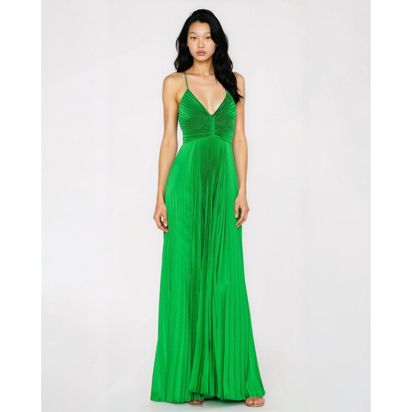 A.L.C. Aries Green Satin Maxi Dress Size 10 – Sweetheart A - Line - Wind & Song