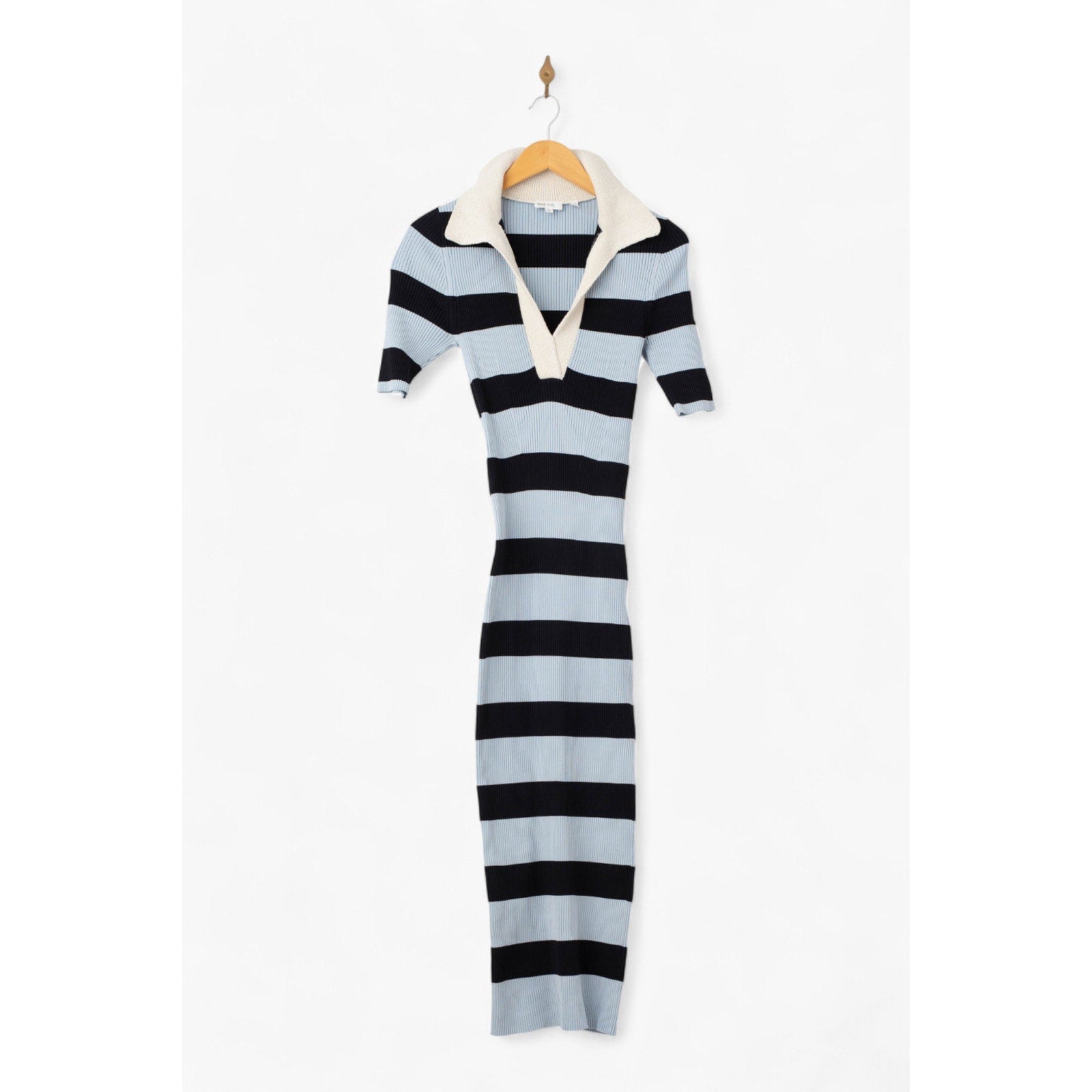 A.L.C. Darcy Rugby - Striped Midi - Dress in Midnight Sky Blue Parchment - Wind & Song