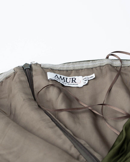 AMUR Green Satin Belle Dress - Wind & Song