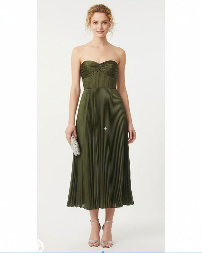 AMUR Green Satin Belle Dress - Wind & Song
