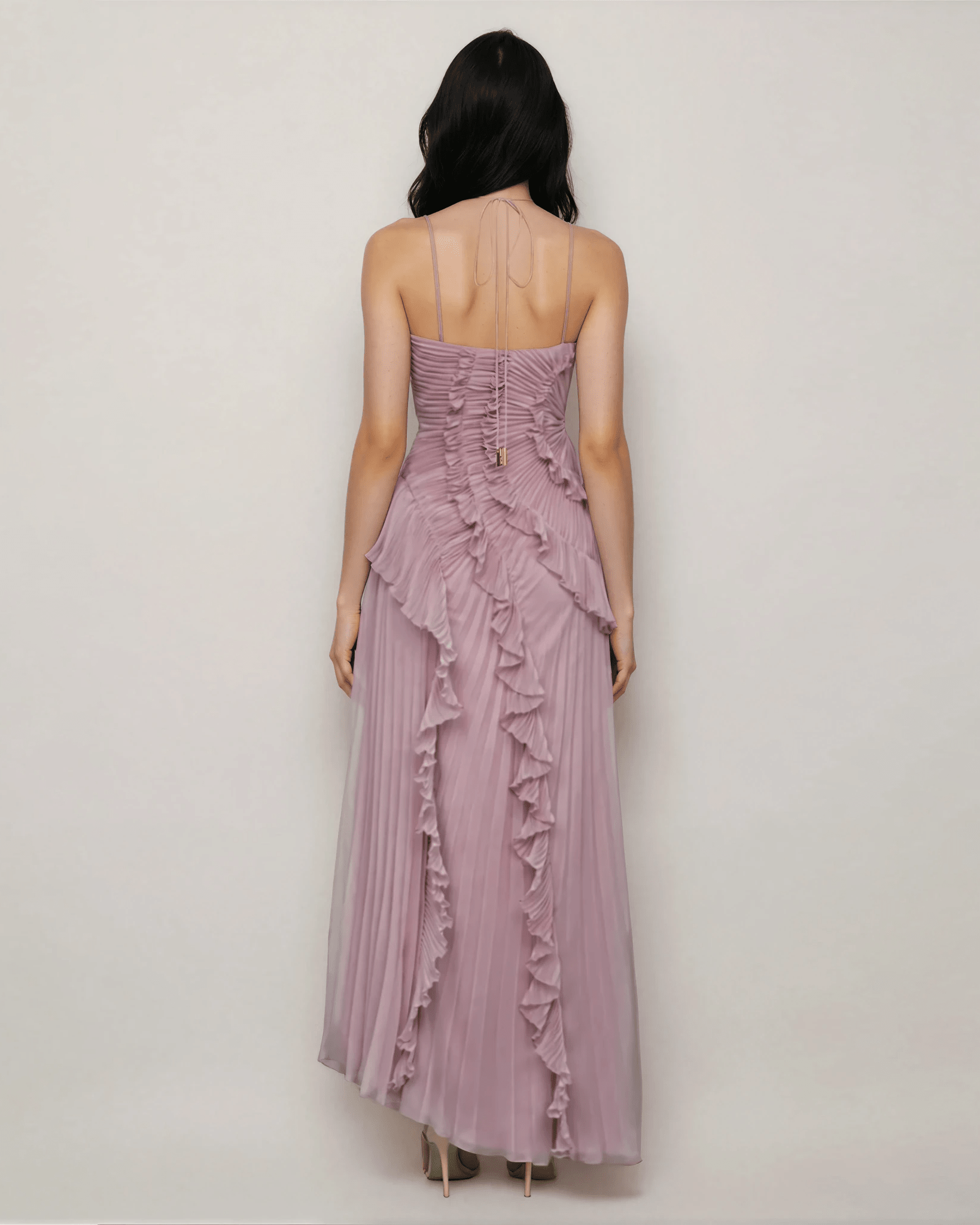 AMUR Lorelie Floral Halter Gown – Elegant Wedding Guest / Evening Dress Size 4&12 - Wind & Song