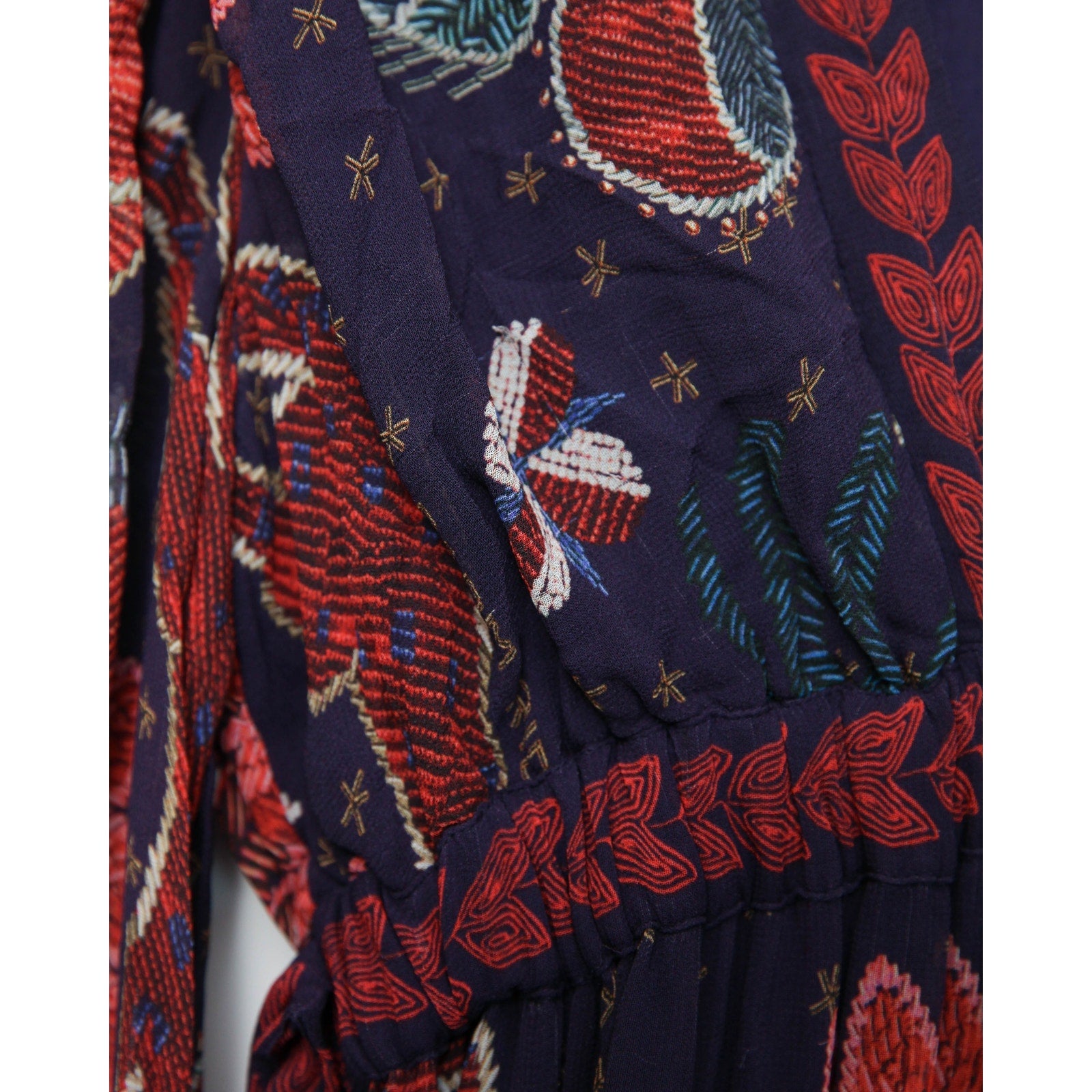 ARM Rio Tropical Shine Blue Print Chiffon Maxi Dress Size M – Pre - Owned - Wind & Song