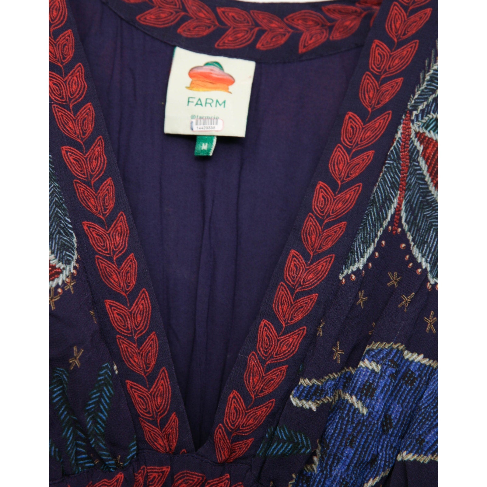 ARM Rio Tropical Shine Blue Print Chiffon Maxi Dress Size M – Pre - Owned - Wind & Song