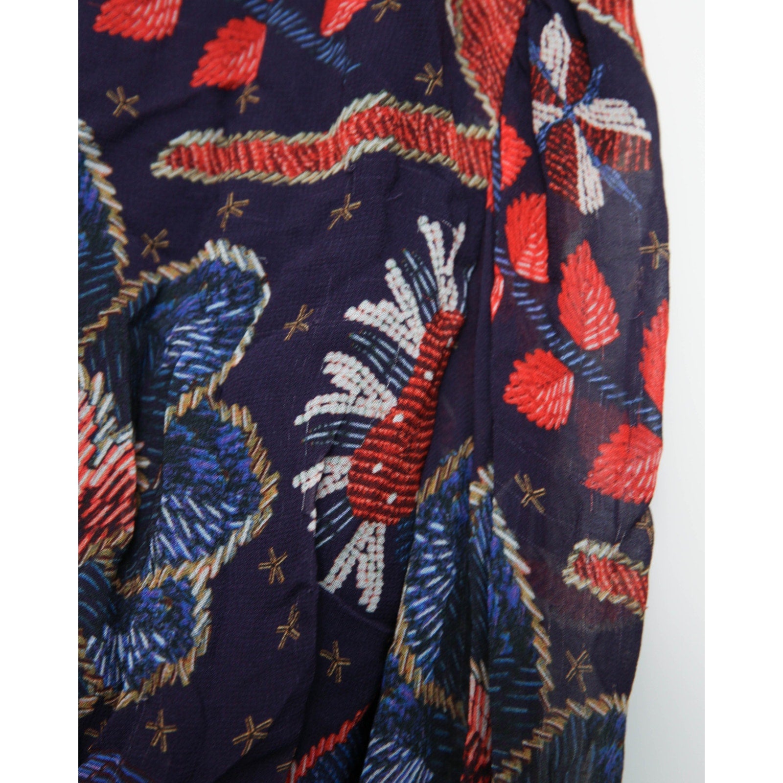 ARM Rio Tropical Shine Blue Print Chiffon Maxi Dress Size M – Pre - Owned - Wind & Song