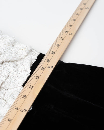 Badgley Mischka Black Velvet with White Rose Bodice Dress - Wind & Song