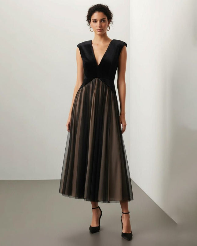 Badgley Mischka Drop Waist Velvet Dress - Wind & Song