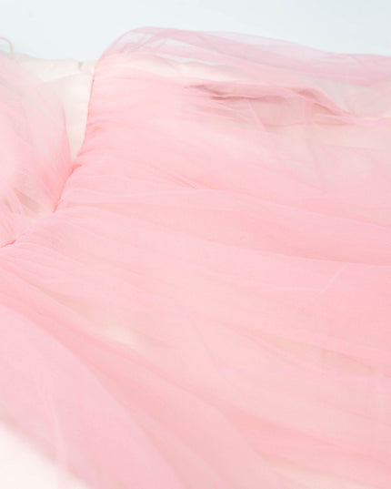 Badgley Mischka Pink One Shoulder Tulle Gown - Wind & Song