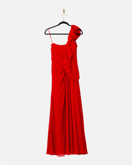 Badgley Mischka Poppy Red Georgette Gown - Wind & Song