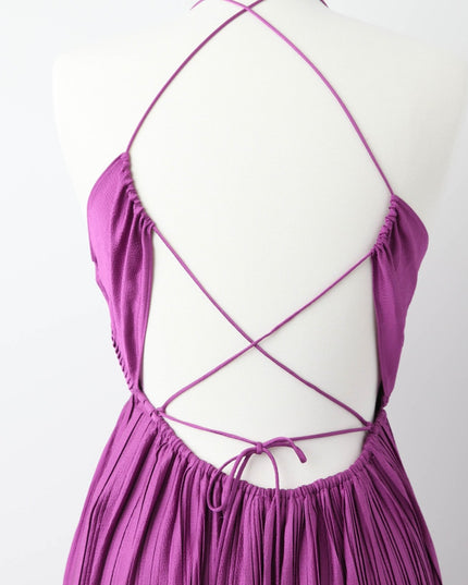 ba&sh Wasta Gown in Purple Satin (Size US 4) - Wind & Song