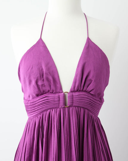 ba&sh Wasta Gown in Purple Satin (Size US 4) - Wind & Song