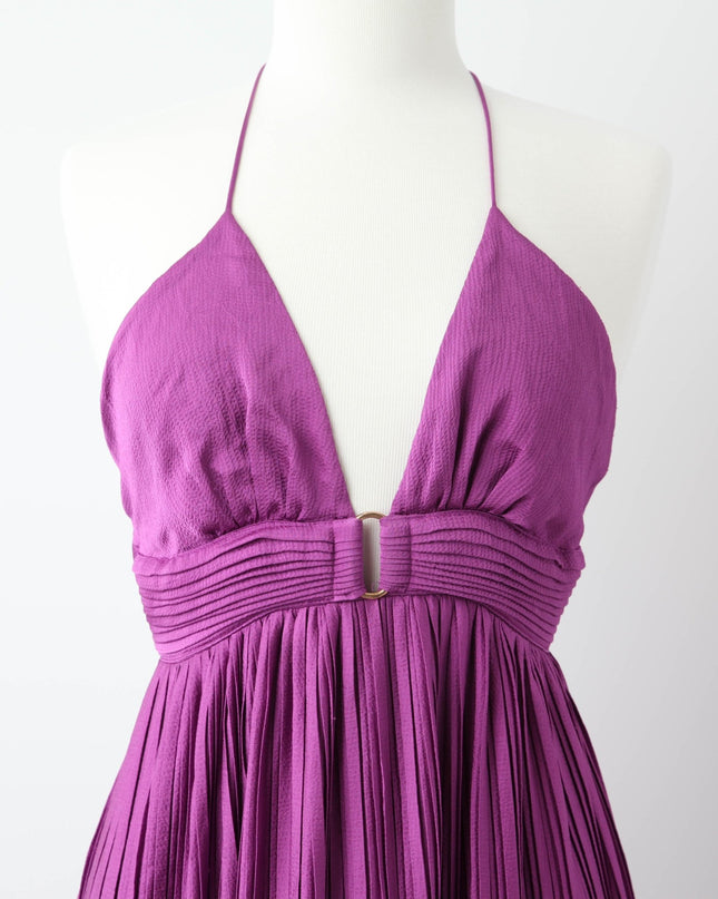 ba&sh Wasta Gown in Purple Satin (Size US 4) - Wind & Song