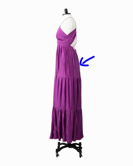 ba&sh Wasta Gown in Purple Satin (Size US 4) - Wind & Song