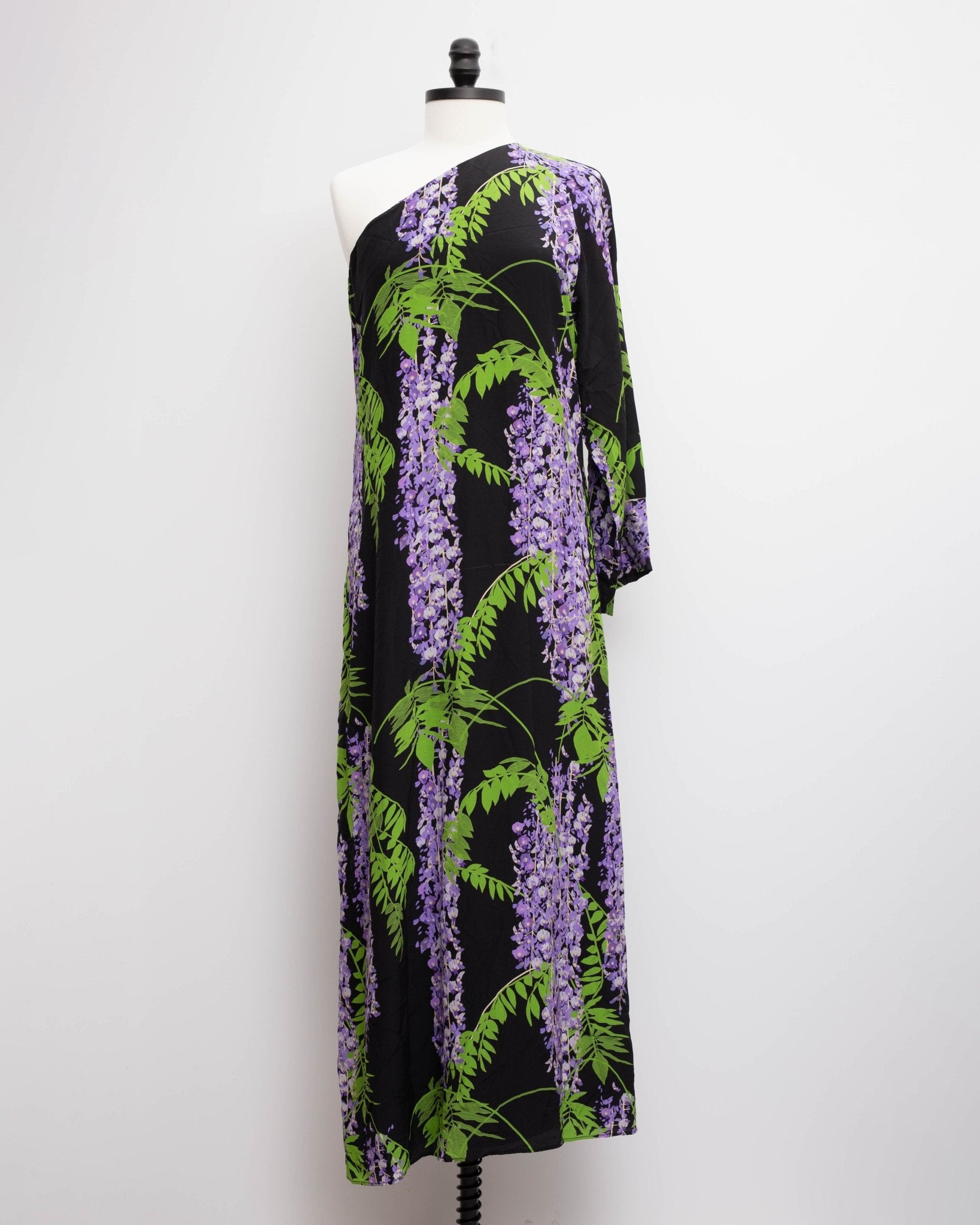 Bernadette Lola Silk Floral One Shoulder Dress Size 38 - Wind & Song