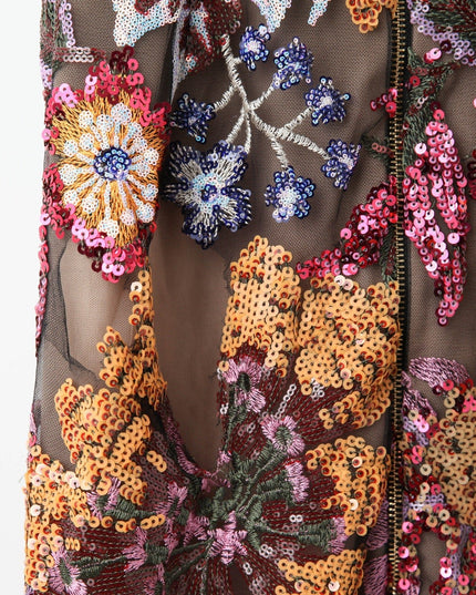 Bronx and Banco Dahlia Gown in Sequin Multi (Size S) - Wind & Song