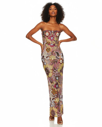 Bronx and Banco Dahlia Gown in Sequin Multi (Size S) - Wind & Song