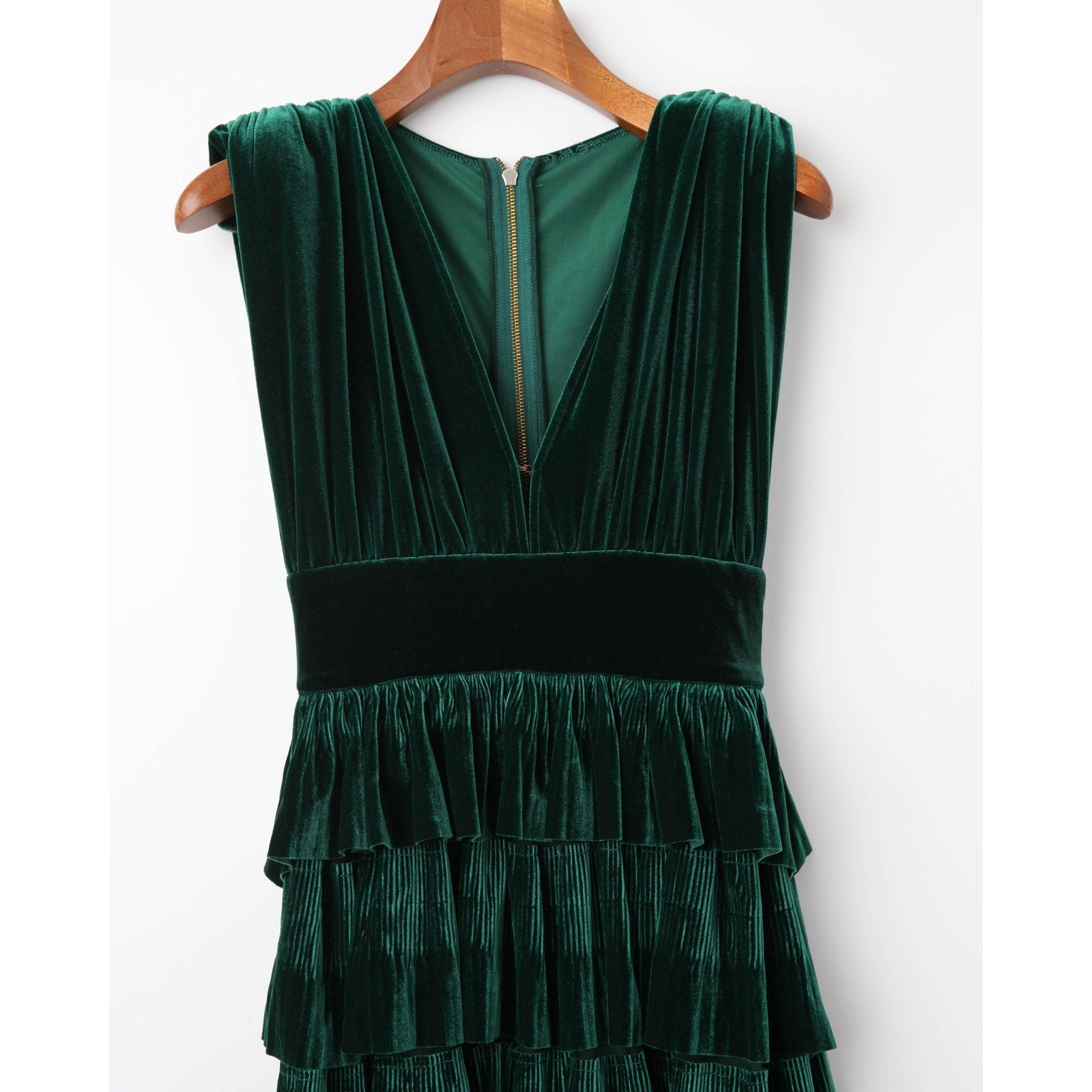 Bronx and Banco Emerald Velvet Gown - Wind & Song