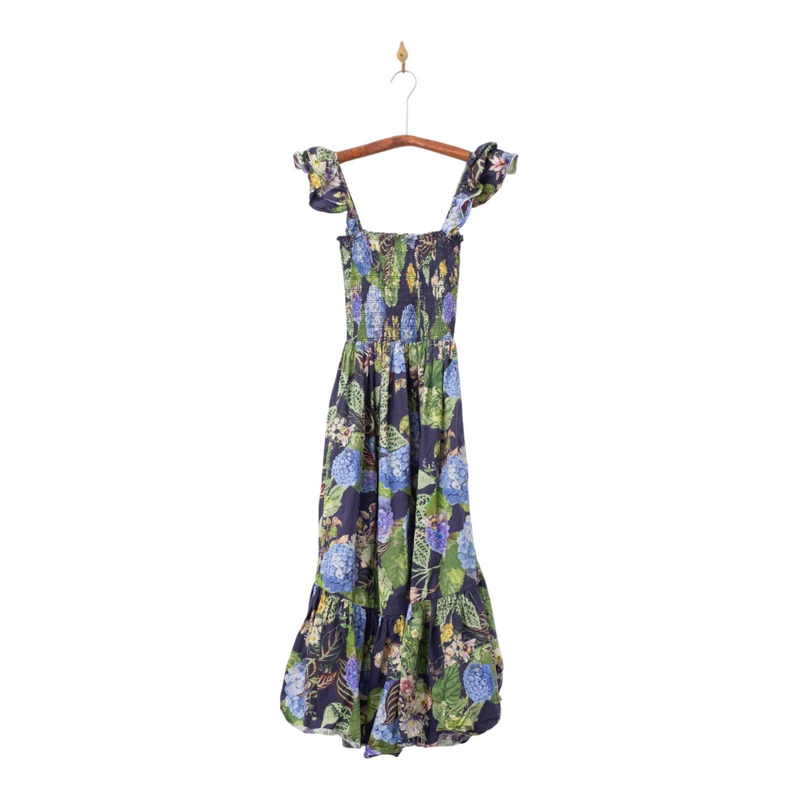 Cara Cara New York Ruby Blue Floral Midi Dress | Size M, Pre - Owned - Wind & Song