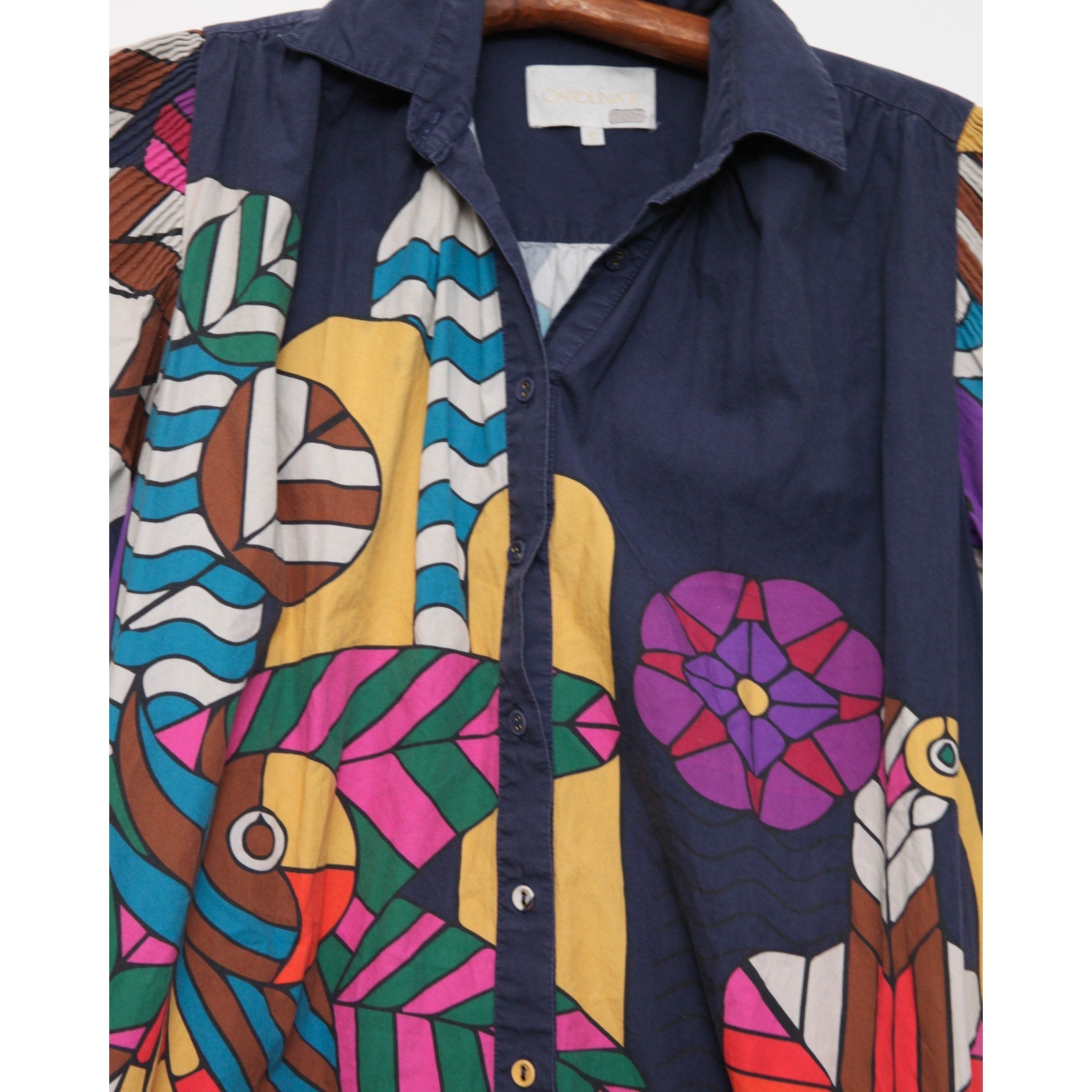 Carolina K Valerie Pleated Kaftan Size S – Multicolor Cotton - Wind & Song