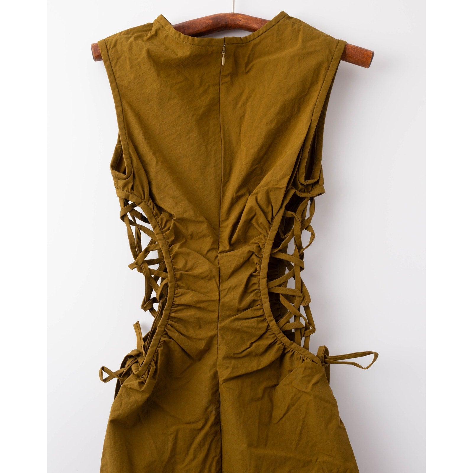 Christopher Esber Ruched Side - Laced Shell Dress – Cutout Midi – Size 6 – NWT - Wind & Song