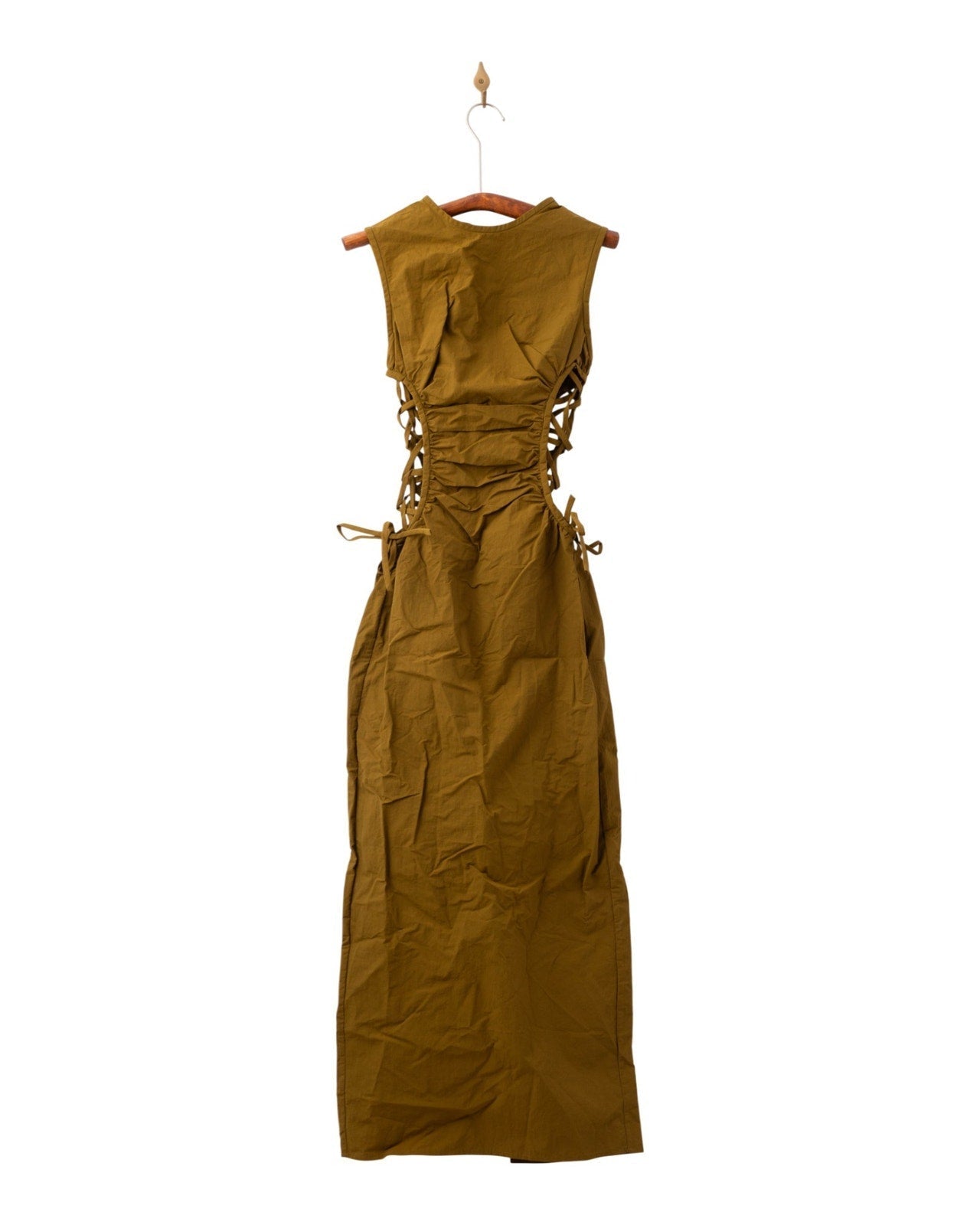 Christopher Esber Ruched Side - Laced Shell Dress – Cutout Midi – Size 6 – NWT - Wind & Song