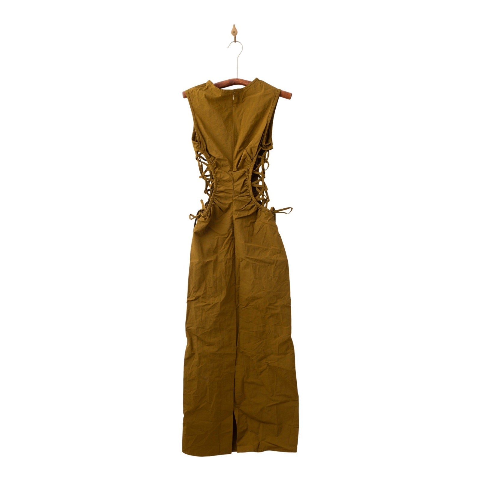 Christopher Esber Ruched Side - Laced Shell Dress – Cutout Midi – Size 6 – NWT - Wind & Song
