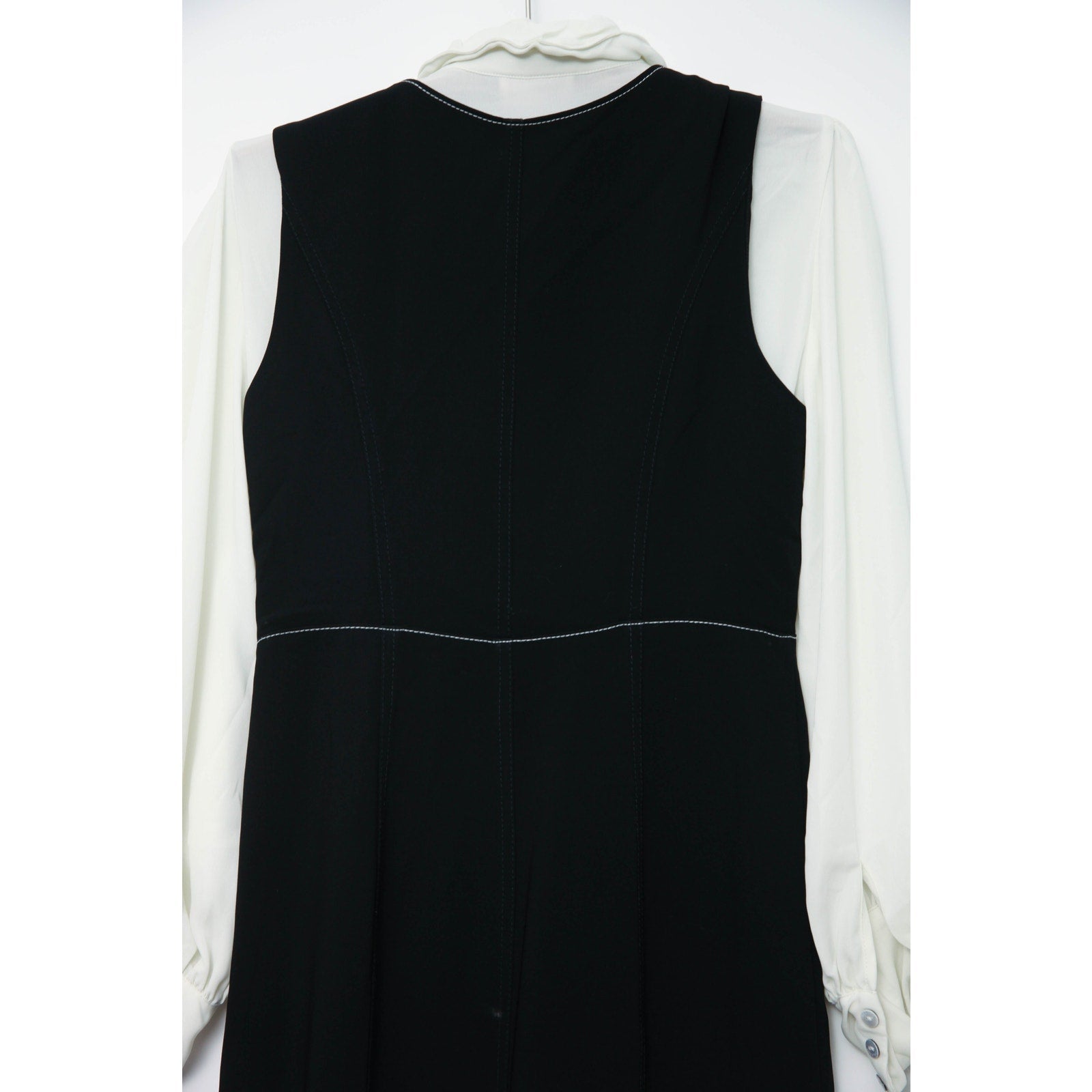 Cinq à Sept Ambre Long Sleeve Faux Wrap Midi Dress – Black Twill – Size 4 - Pre - owned - Wind & Song