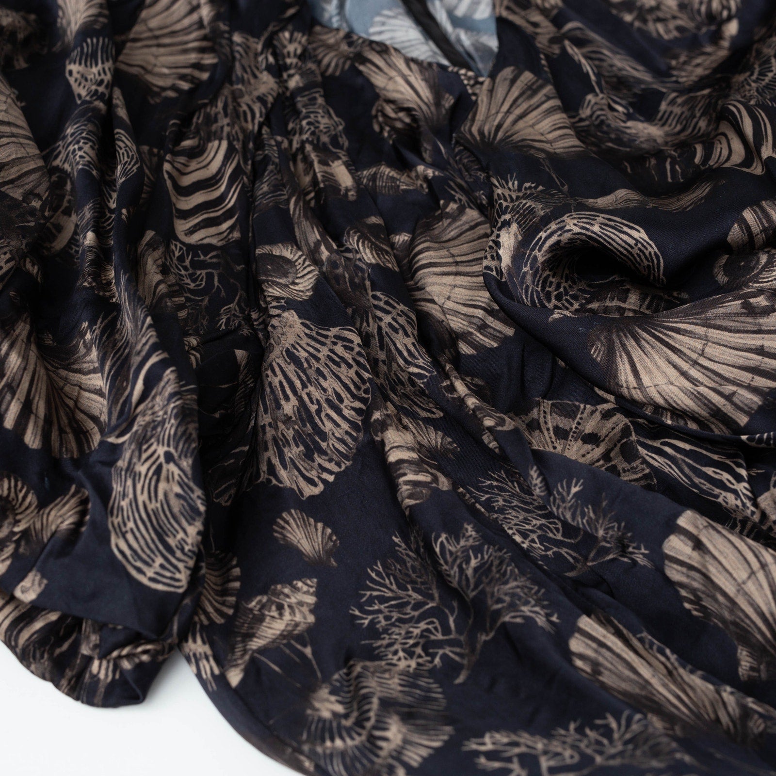Co Puff Sleeve Black Printed Viscose Dress - Wind & Song