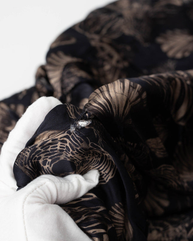 Co Puff Sleeve Black Printed Viscose Dress - Wind & Song