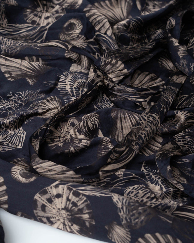 Co Puff Sleeve Black Printed Viscose Dress - Wind & Song