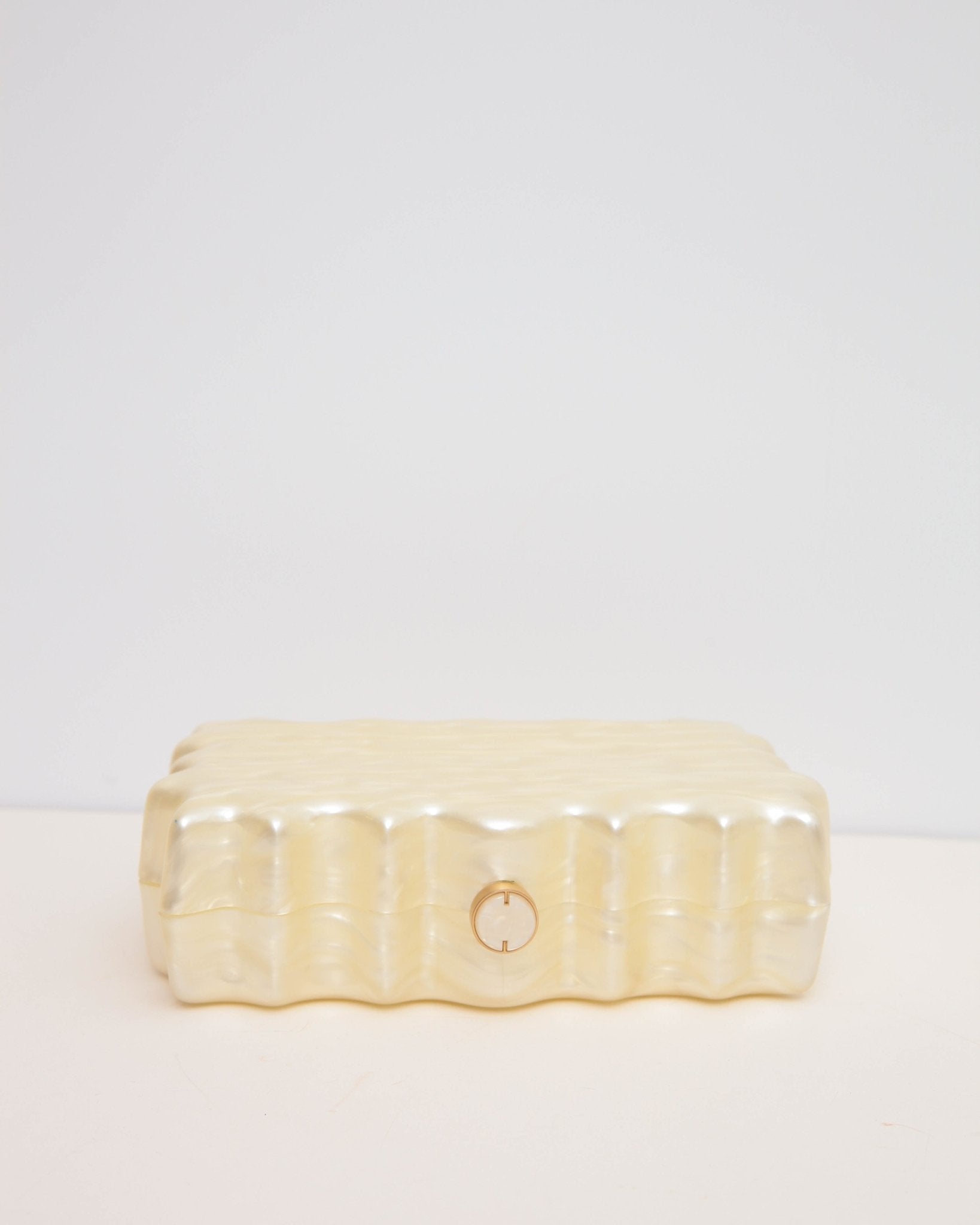 Cult Gaia Paloma Acrylic Clutch Ivory | Pre - Owned Structured Evening Bag - Wind & Song