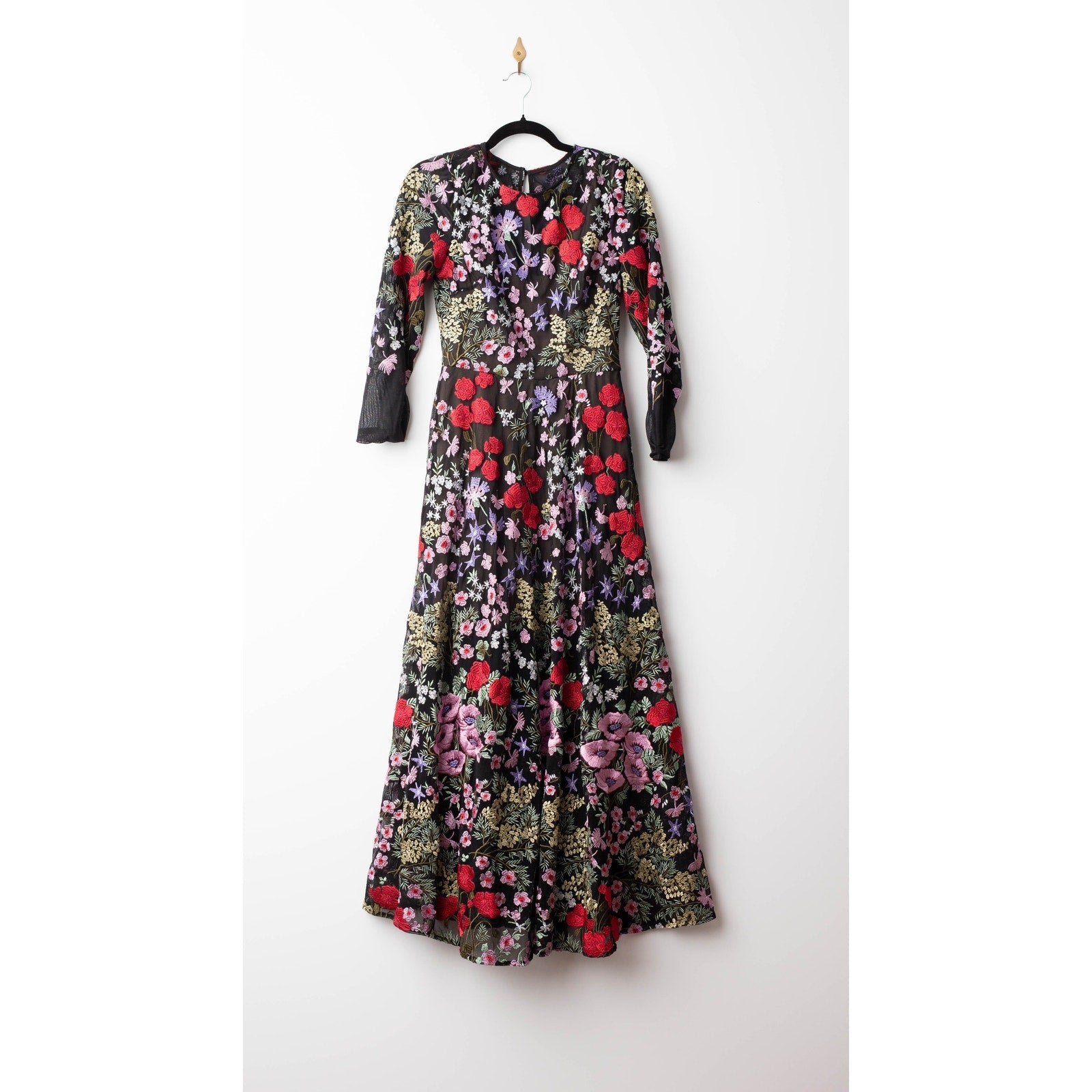 Dress The Population Floral Mesh Ava Gown - Wind & Song