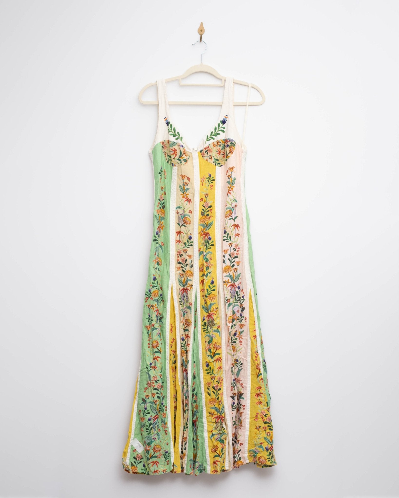 Farm Rio Delicate Floral Stripes Linen Blend Maxi Dress Size M - Rare find - Wind & Song