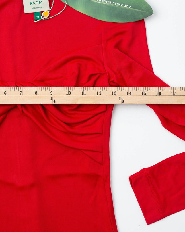 FARM Rio Long Sleeve Midi Dress in Red - Wind & Song