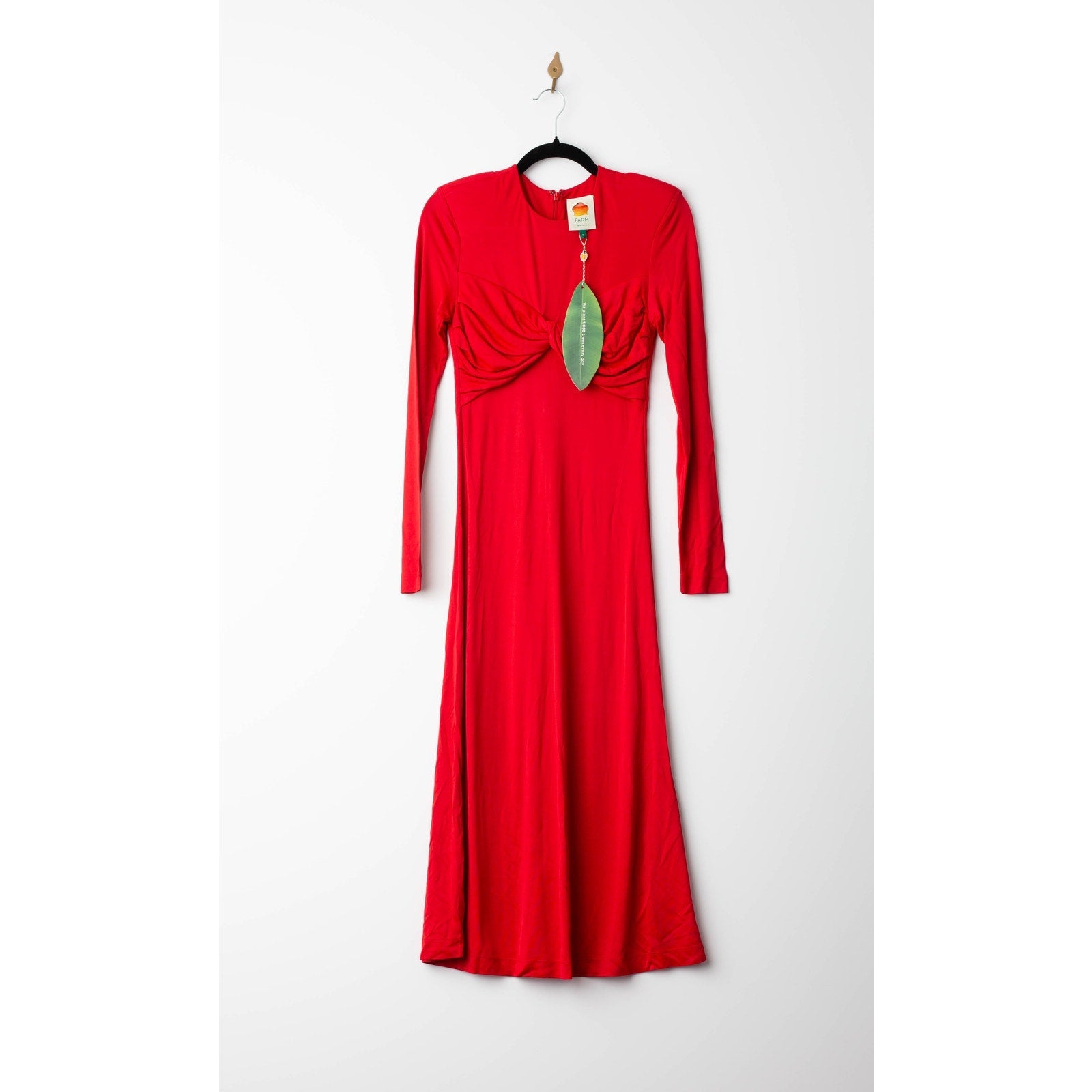 FARM Rio Long Sleeve Midi Dress in Red - Wind & Song