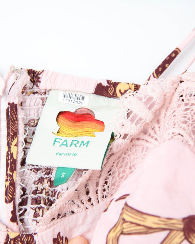 Farm Rio pink tropical landing lace midi dress - Wind & Song