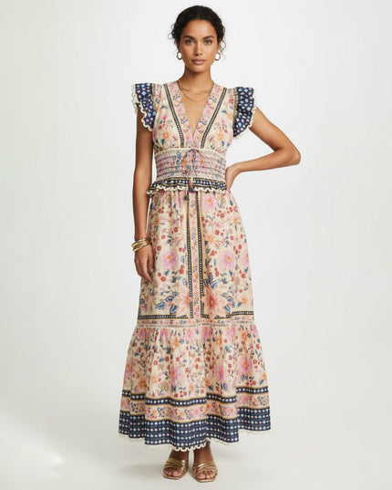 FARM Rio Superbloom Tapestry Cream Maxi Dress - Wind & Song