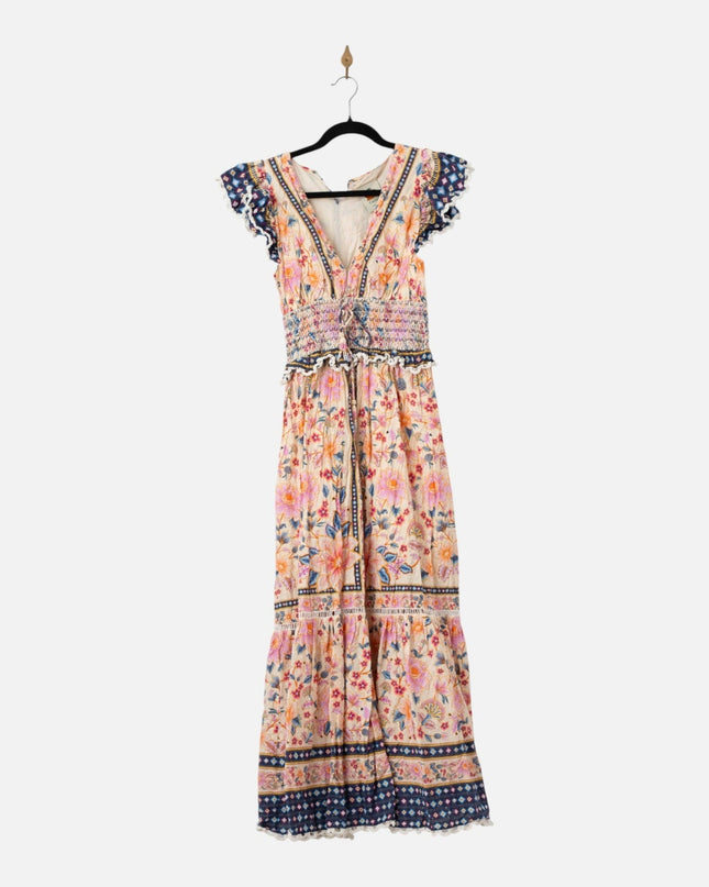 FARM Rio Superbloom Tapestry Cream Maxi Dress - Wind & Song