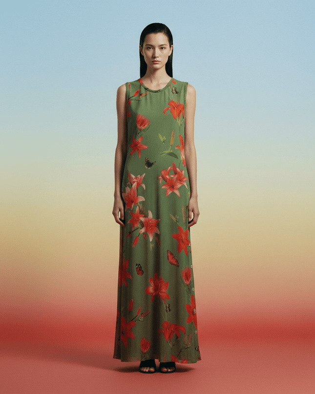 Fuzzi Abito Green Floral Dress - Wind & Song