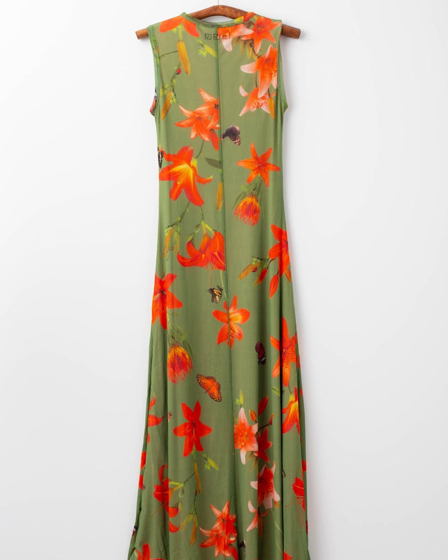 Fuzzi Abito Green Floral Dress - Wind & Song
