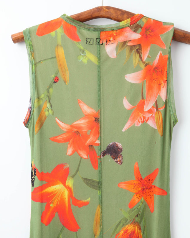 Fuzzi Abito Green Floral Dress - Wind & Song