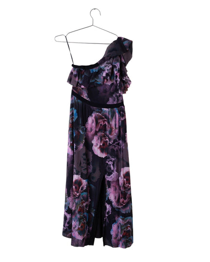 Fuzzi Tulle One Shoulder Purple Flora Gown - Wind & Song
