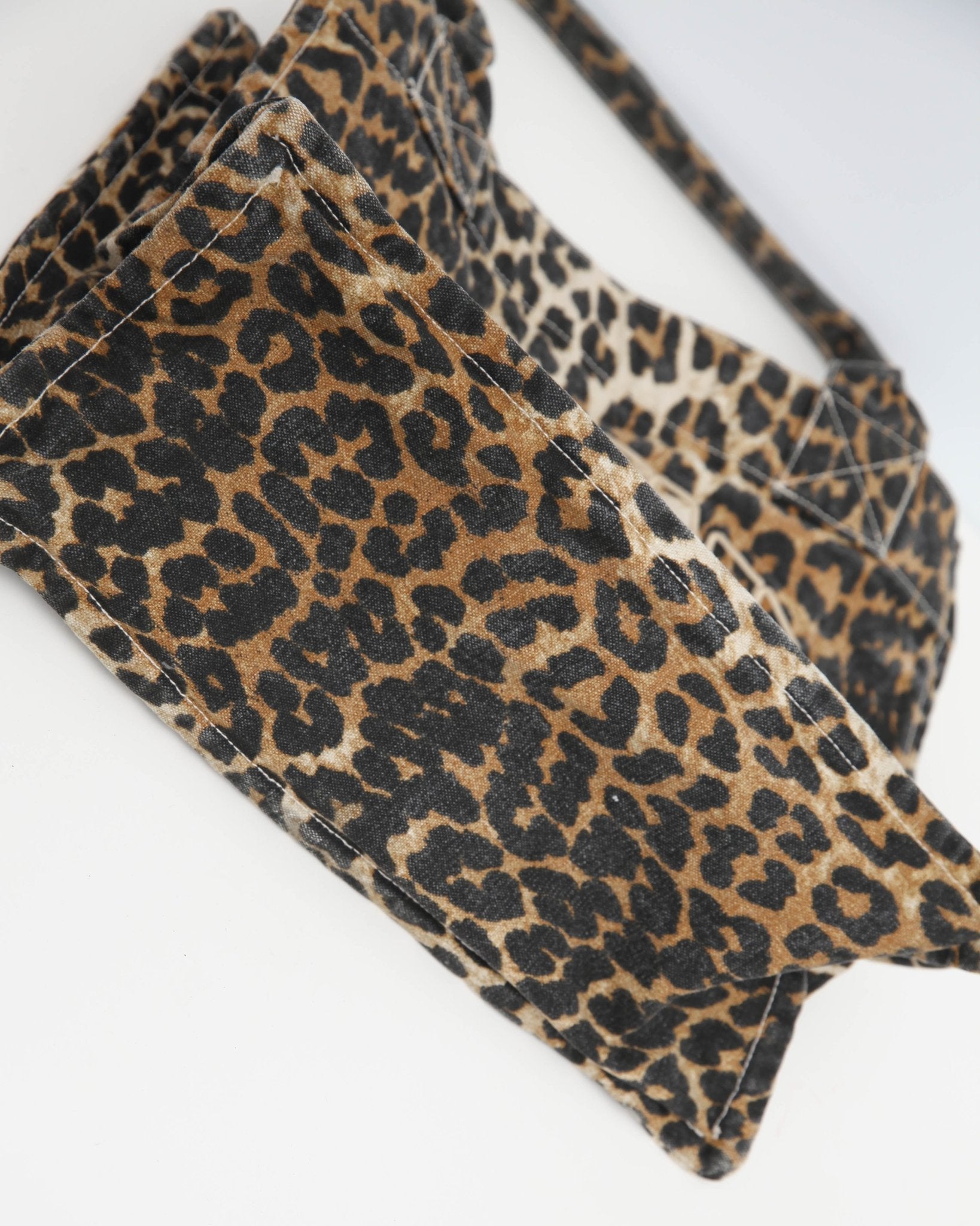 GANNI Large Leopard Print Recycled Cotton Shopper Tote - Pre - owned - Wind & Song